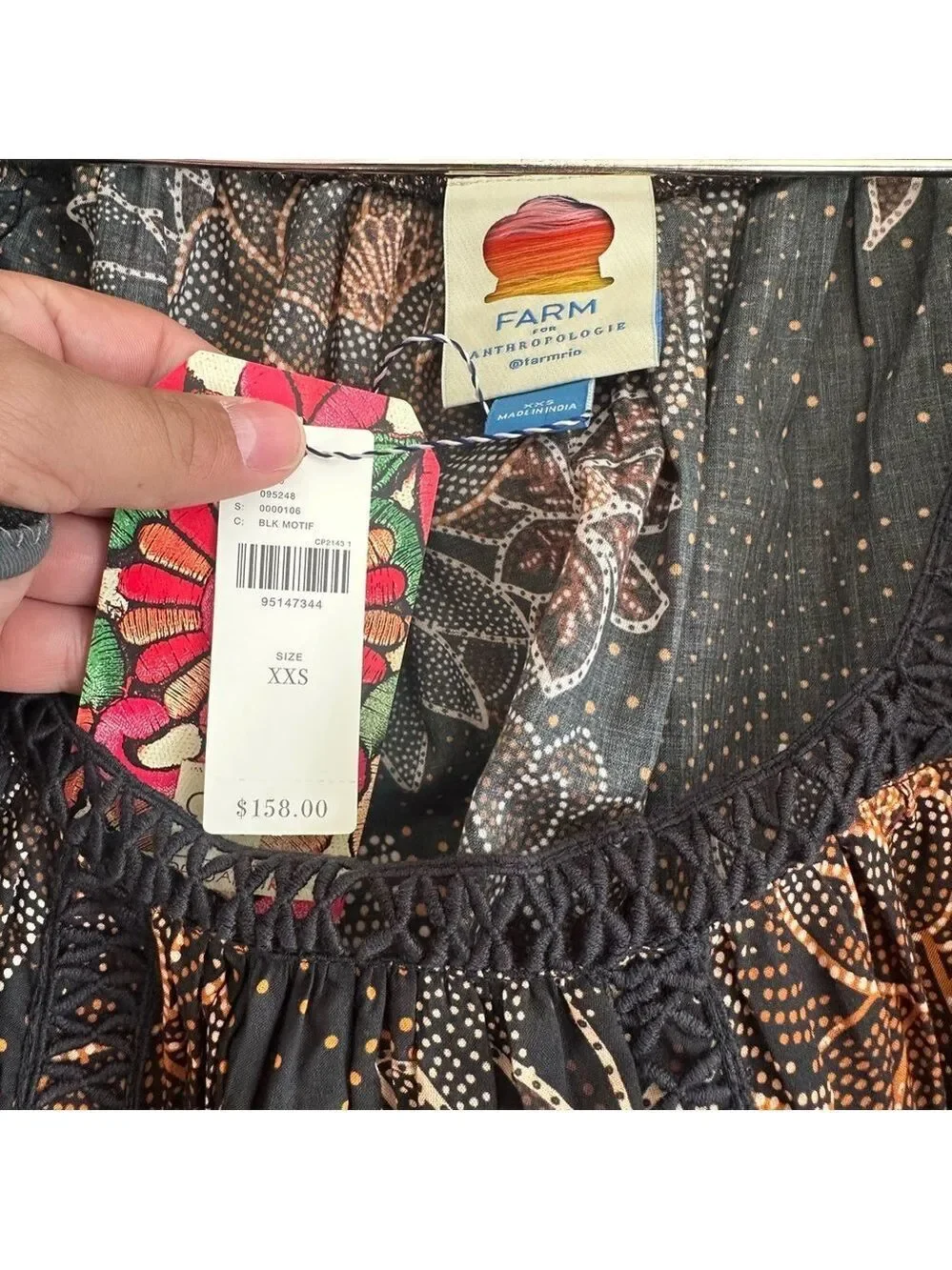 Farm Rio Lace Inset Peasant Blouse - Picture 9 of 9